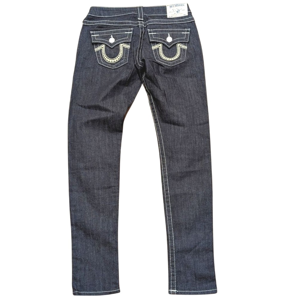 TRUE‎ RELIGION Womens 27 Skinny JEANS  Dark Wash Denim Made In USA